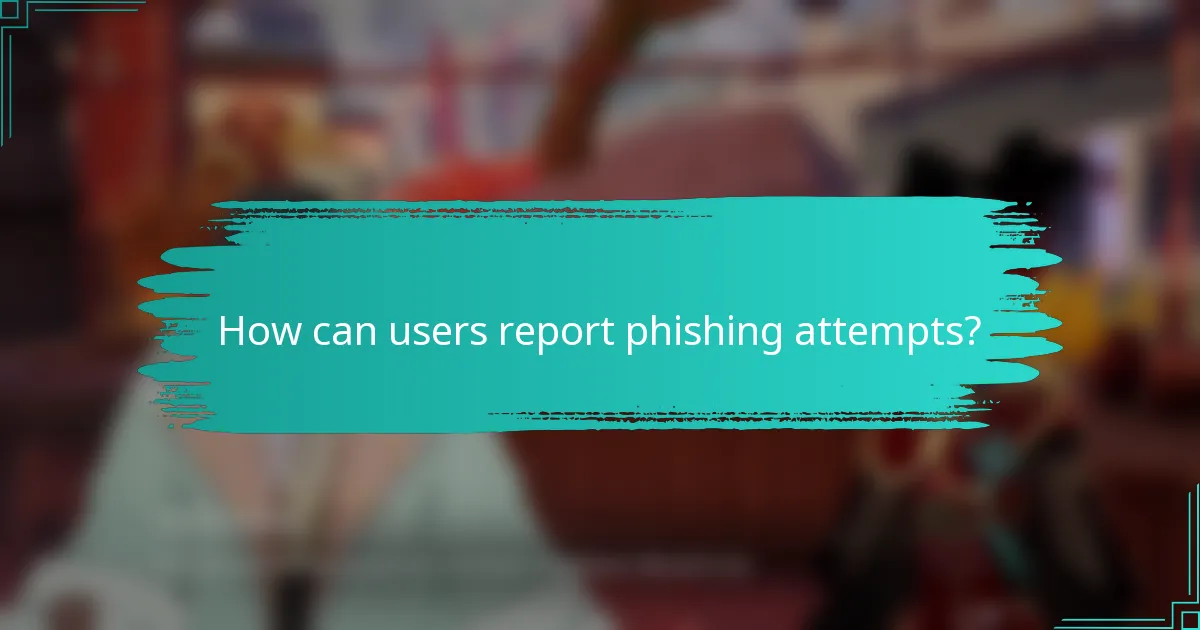 How can users report phishing attempts?