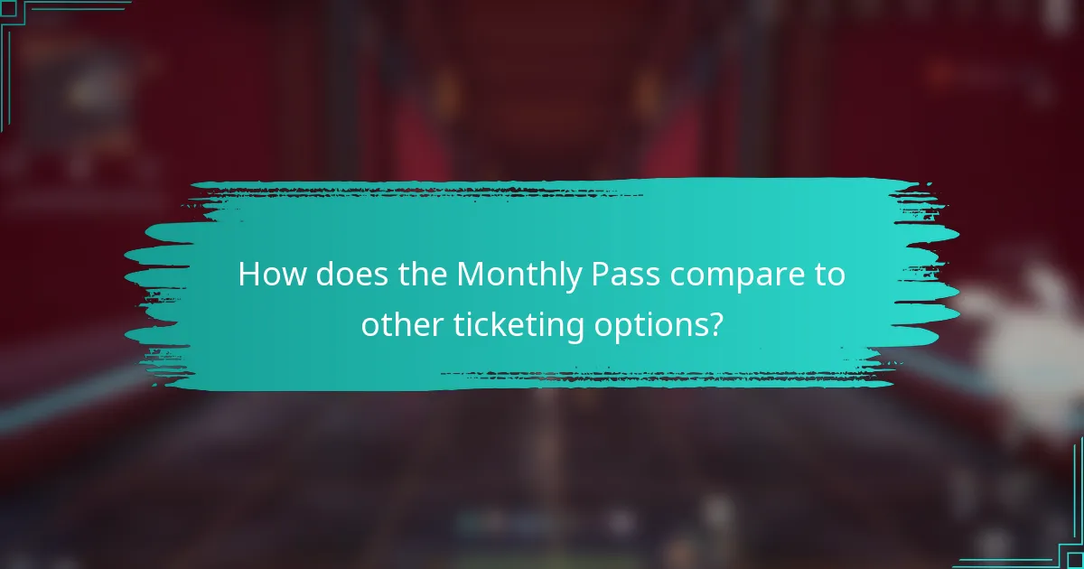 How does the Monthly Pass compare to other ticketing options?