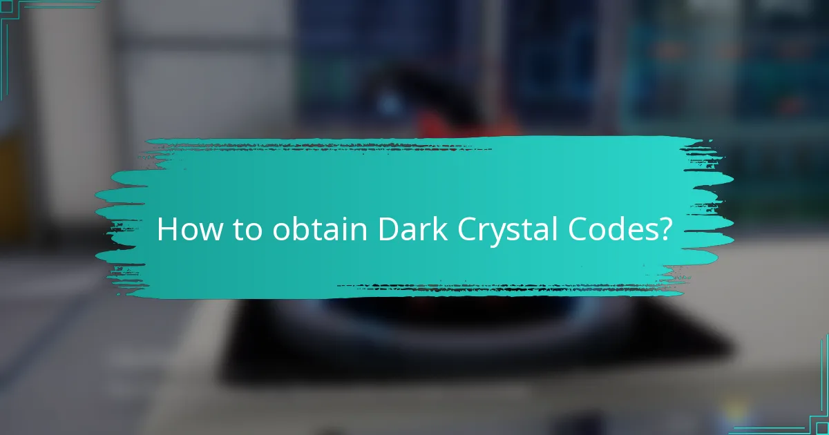 How to obtain Dark Crystal Codes?