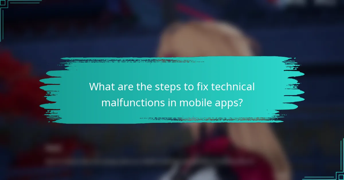 What are the steps to fix technical malfunctions in mobile apps?