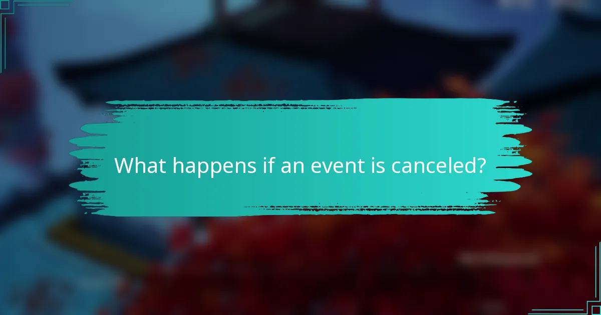 What happens if an event is canceled?